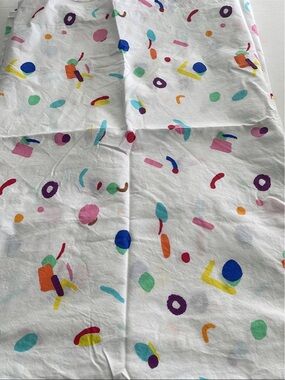 The Land of Nod Multicolor Watercolor Dot Cotton Flat / Fitted Twin sheets
